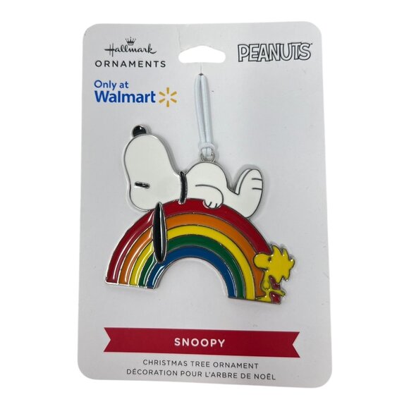 Hallmark 2023 Snoopy Woodstock Rainbow Enamel Metal Christmas Ornament NEW - Picture 1 of 4
